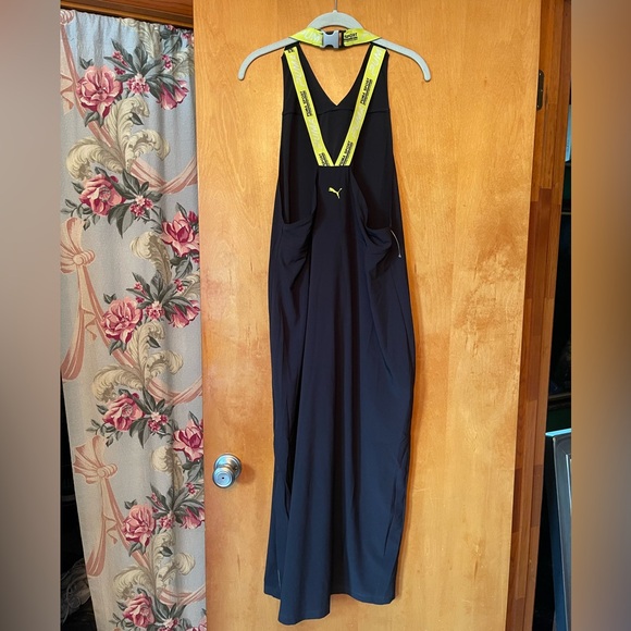 Puma Sport Halter Black Yellow Maxi Dress XL NWOT - Picture 2 of 5